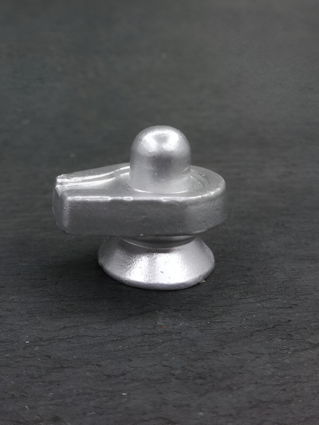 Navyaksh Shivling Para Grey Marble Glossy Prayer Room Small Showpiece - 0.8 Inches