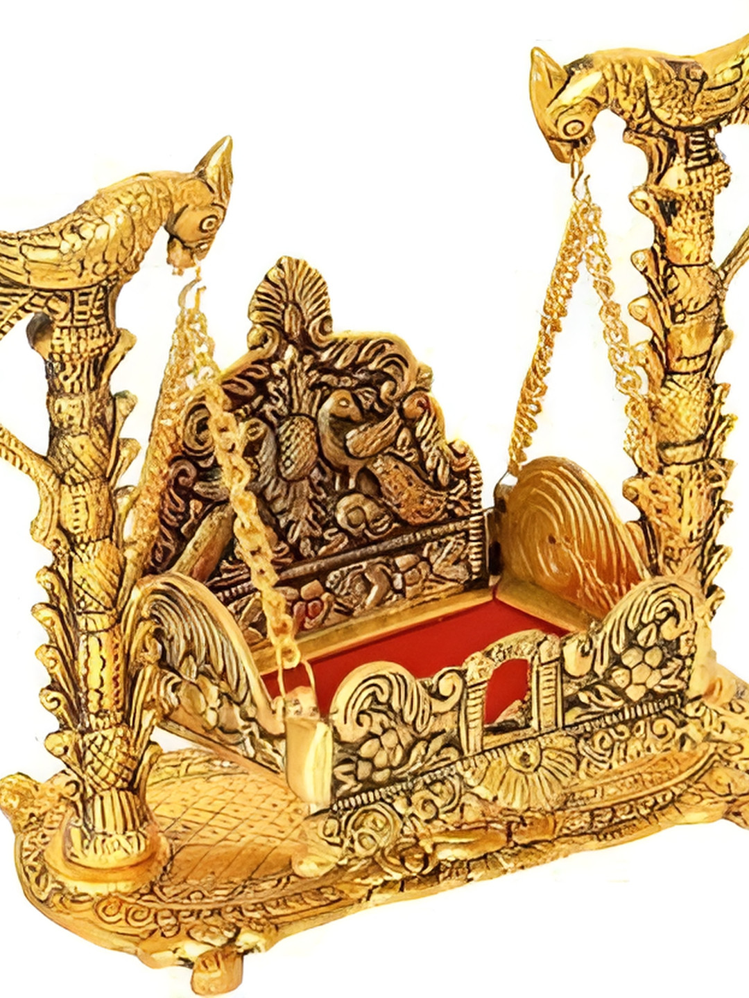 Navyaksh Jhula Gold Brass Metallic Prayer Room Small Showpiece - 2 Inches