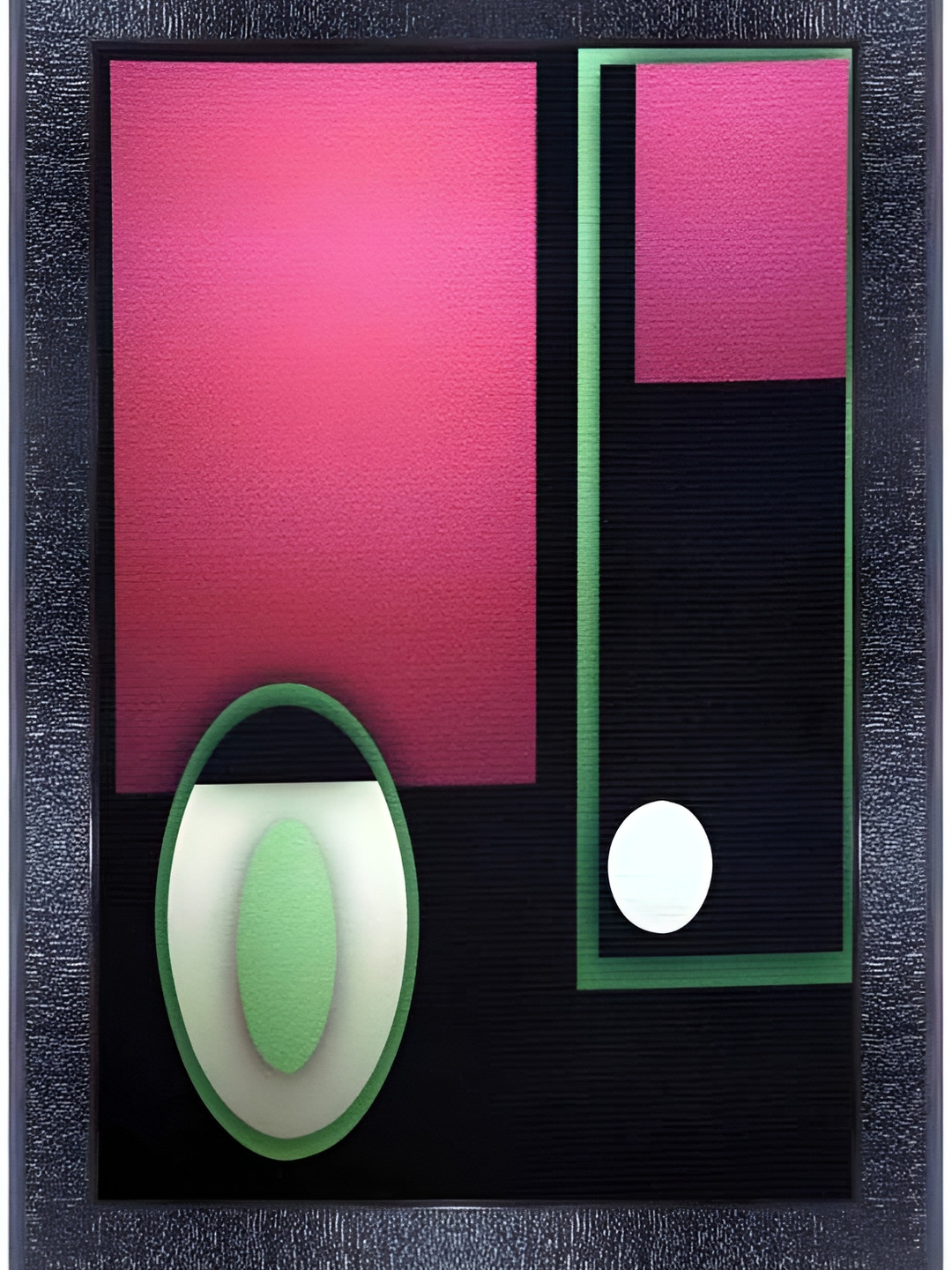 PnF Black & Pink Wooden Abstract Wall Painting