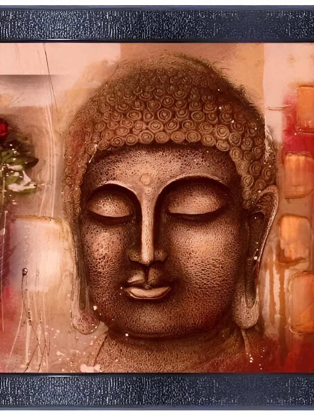 PnF Buddha Wood Wall Rectangle Paintings Wall Art -9x 12 In