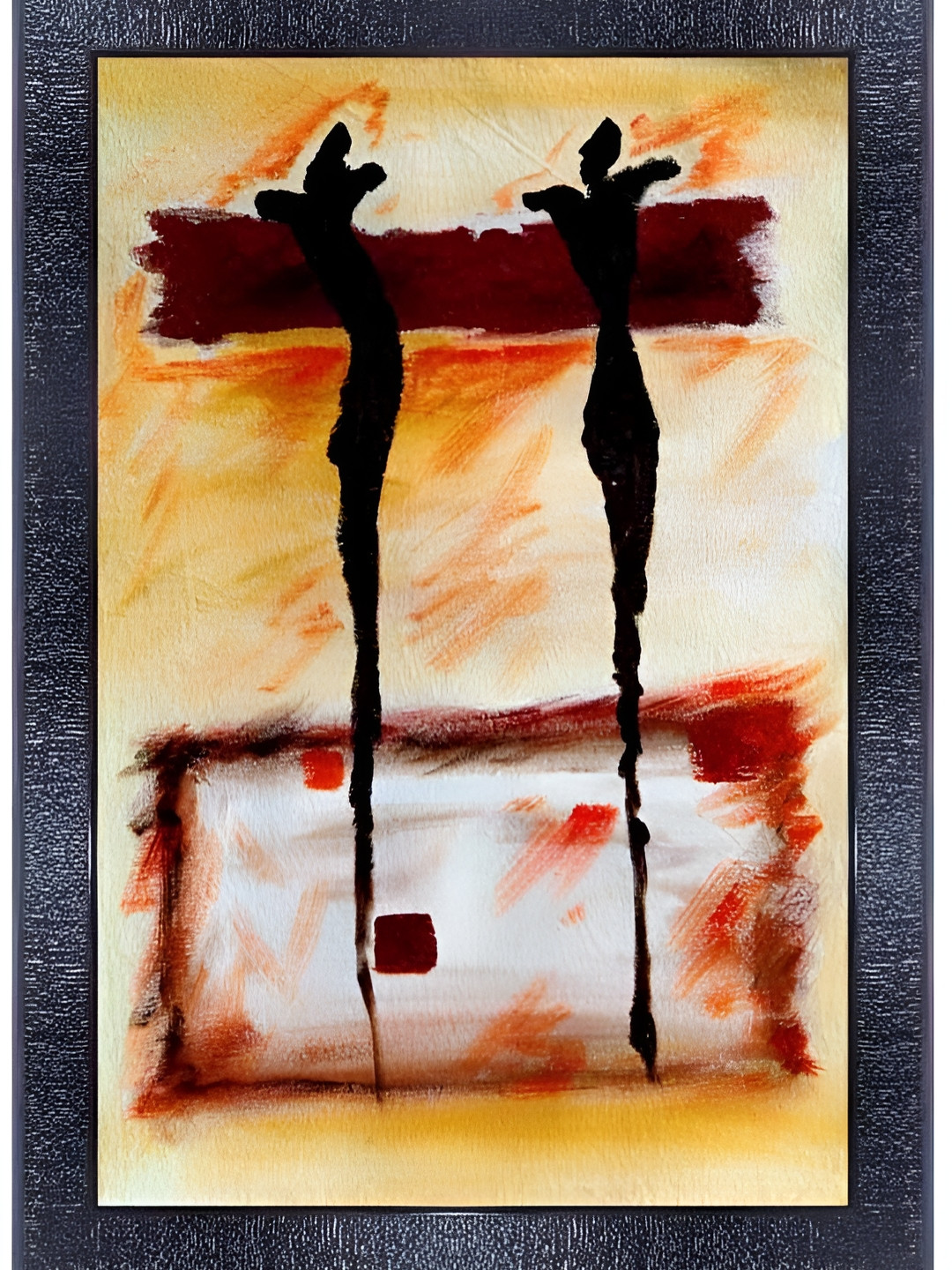 PnF Black & Brown Glass Abstract Wall Art