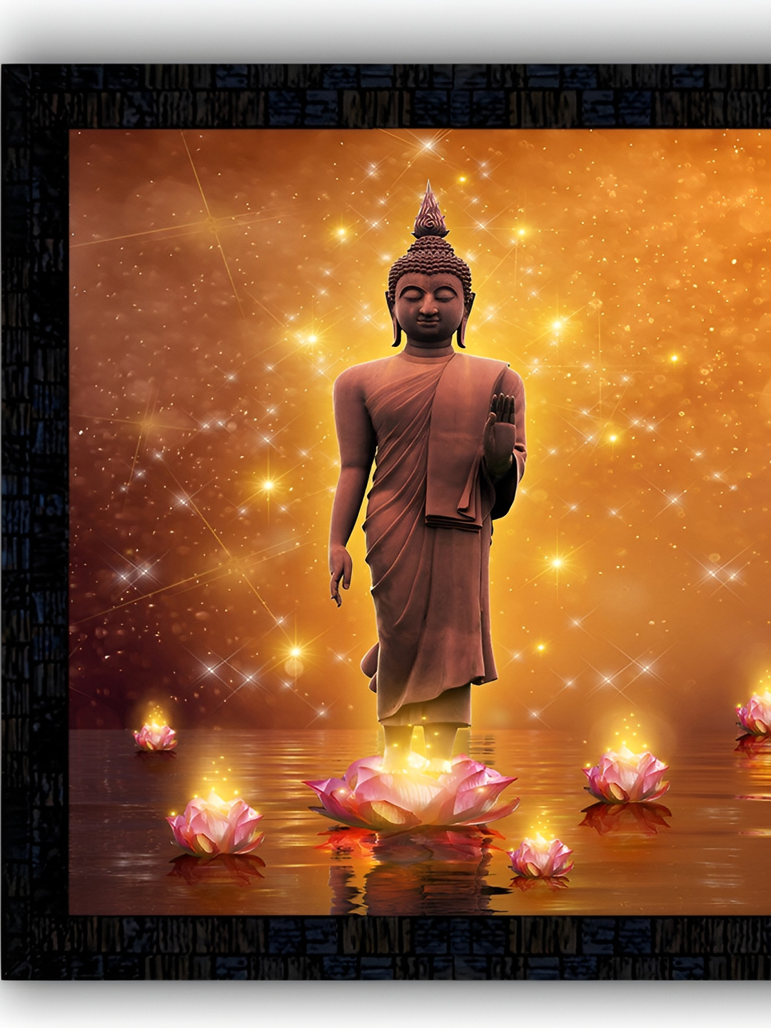 PnF Black & Yellow Paper Religious Painting Wall Art