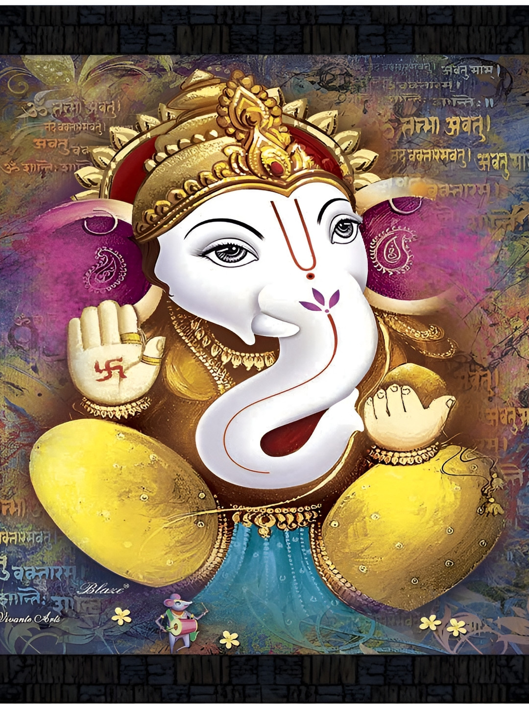 PnF Black & Purple Religious Wooden Photographs Wall Art