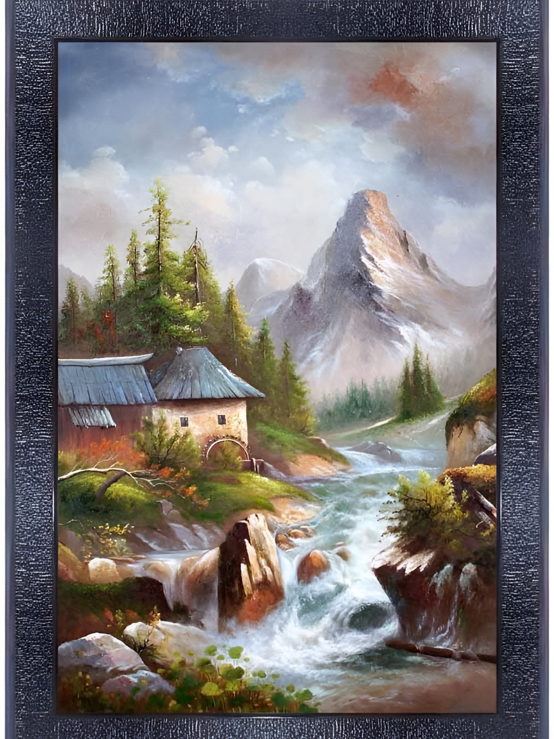 PnF Black & Blue Glass Other Painting Wall Art