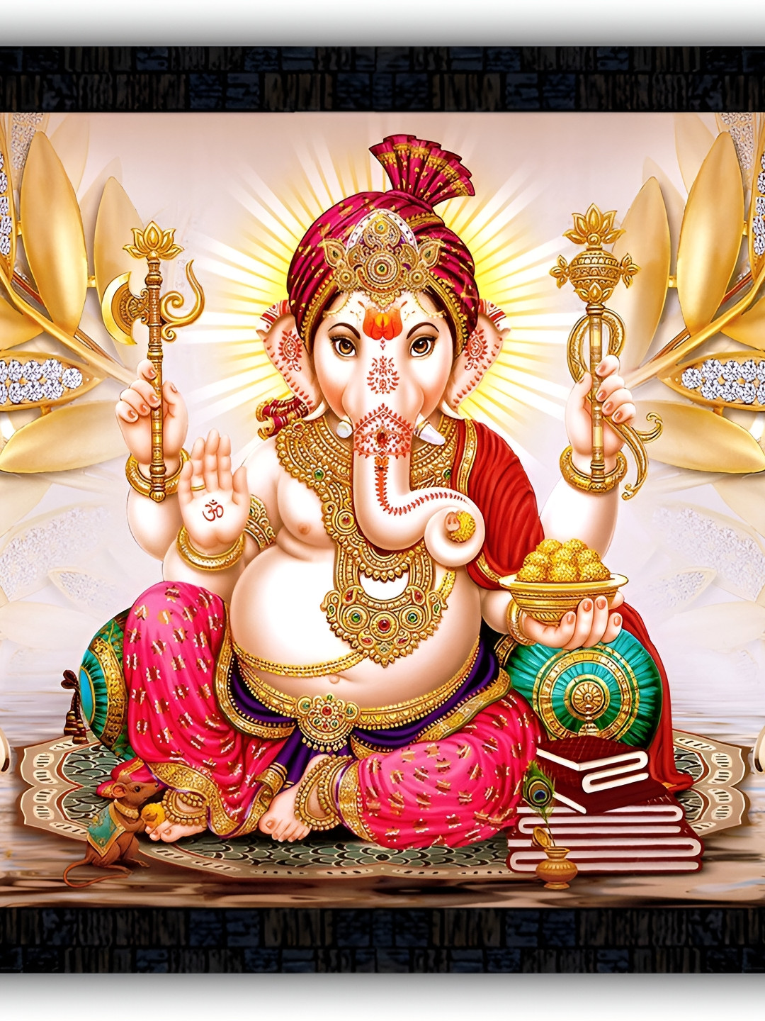 PnF Pink & Gold-Toned Paper Religious Paintings Wall Art