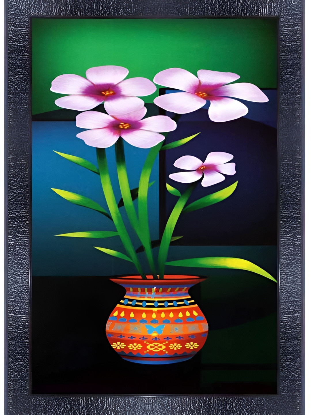 PnF Black & Green Floral Wall Art