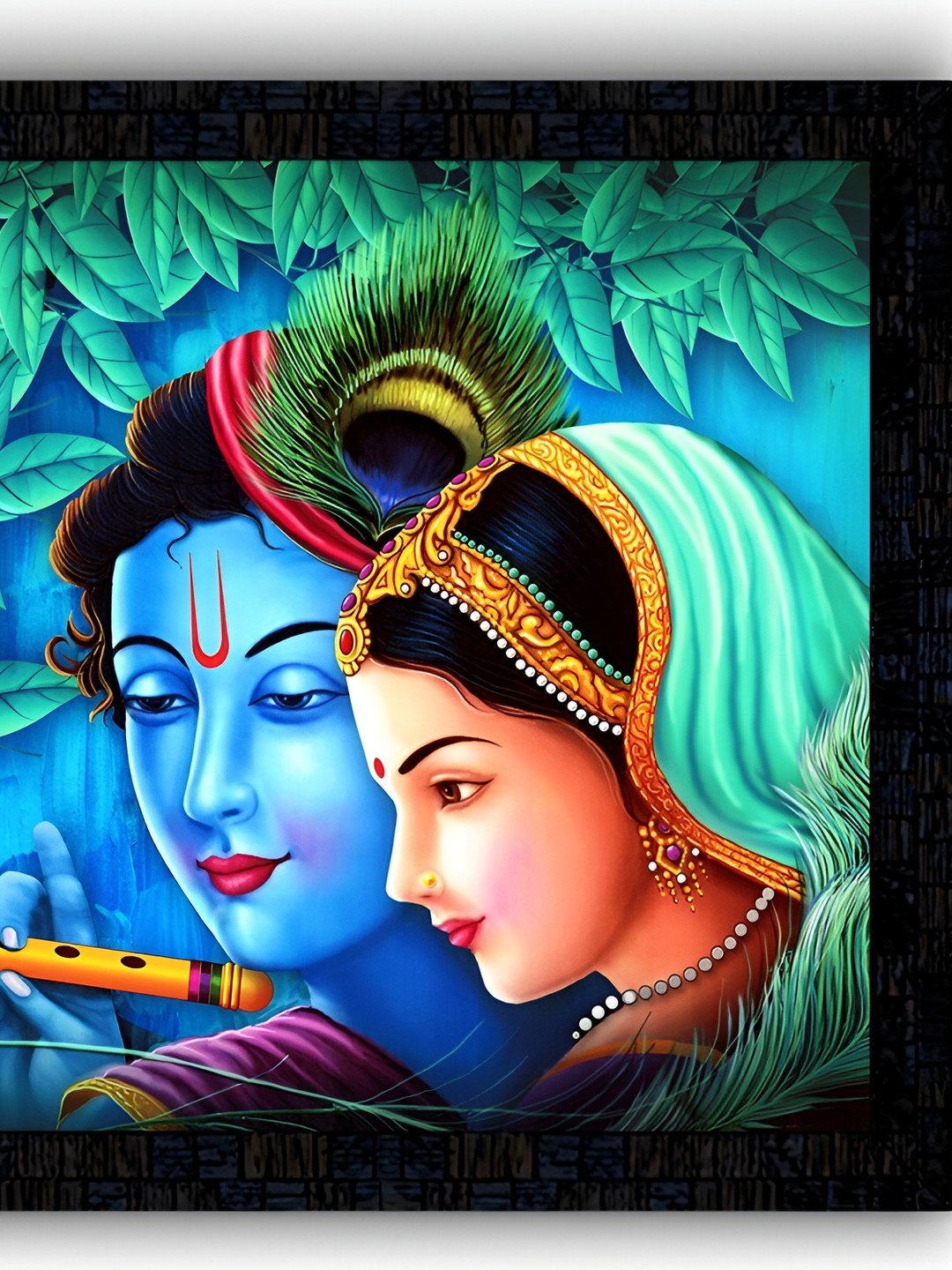 PnF Radha Kirshna Paper Wall Square Paintings Wall Art -12 x 12In