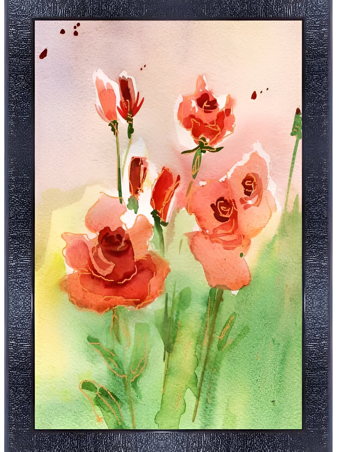 PnF Black & Red Paper Painting Wall Art