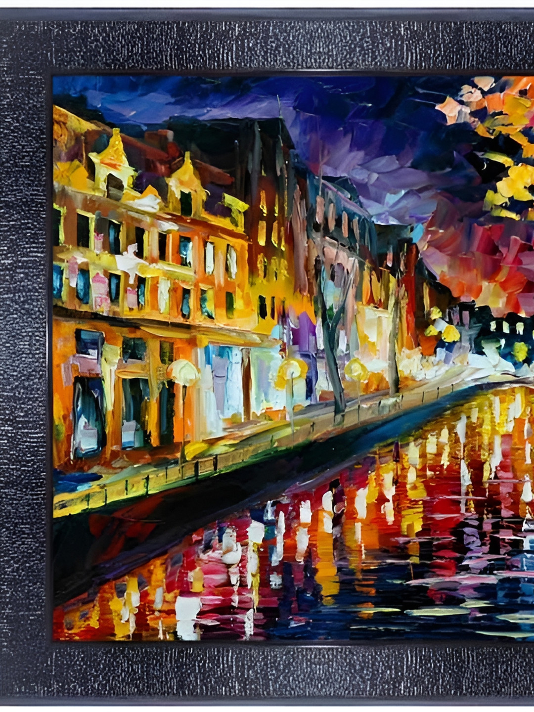 PnF Black & Orange Painting Wooden Wall Art