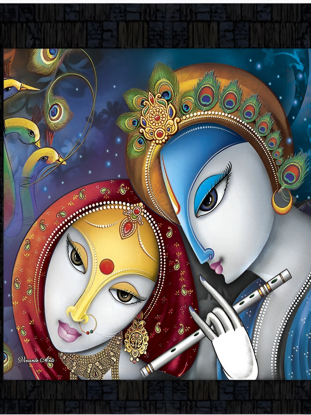 PnF Blue Wood Wall Living Room Square Potrait Photographs Wall Art -13 x 13.0In