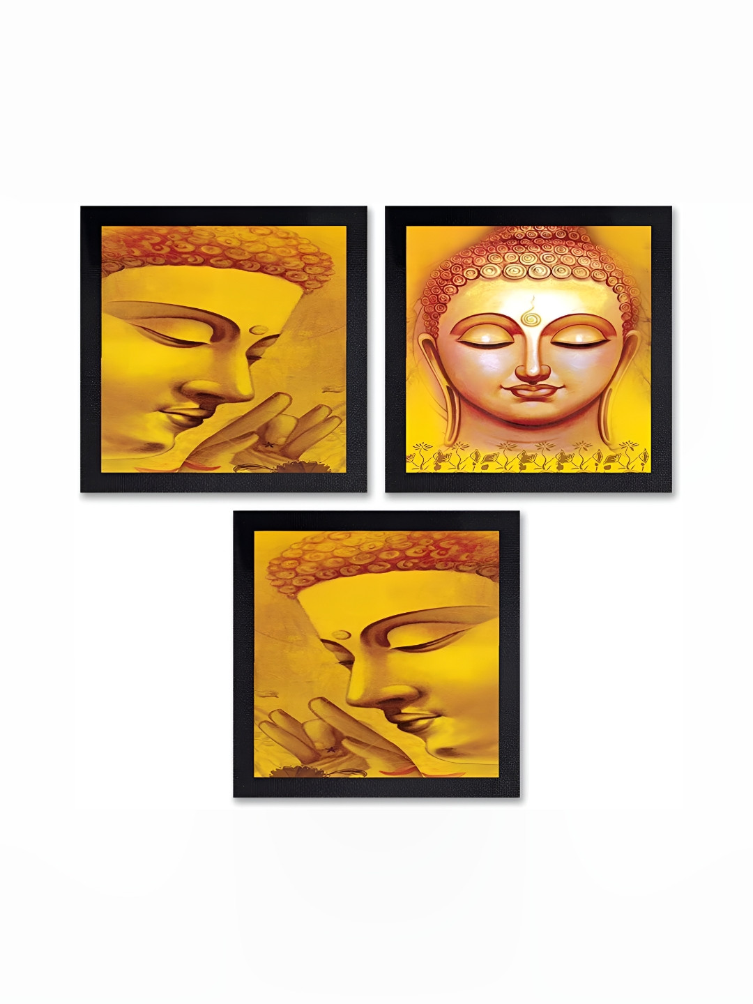 PnF BlaWood 3 Piece Wall Square Paintings Wall Art-14 x 14In