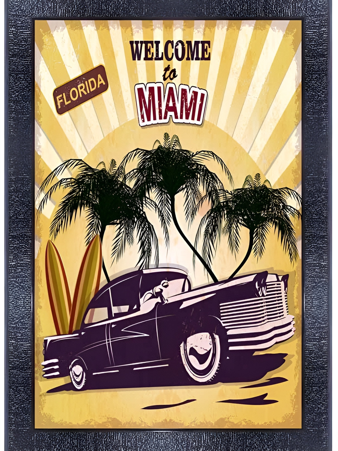 PnF Black & Yellow Paper And Wooden Abstract Painting Wall Art