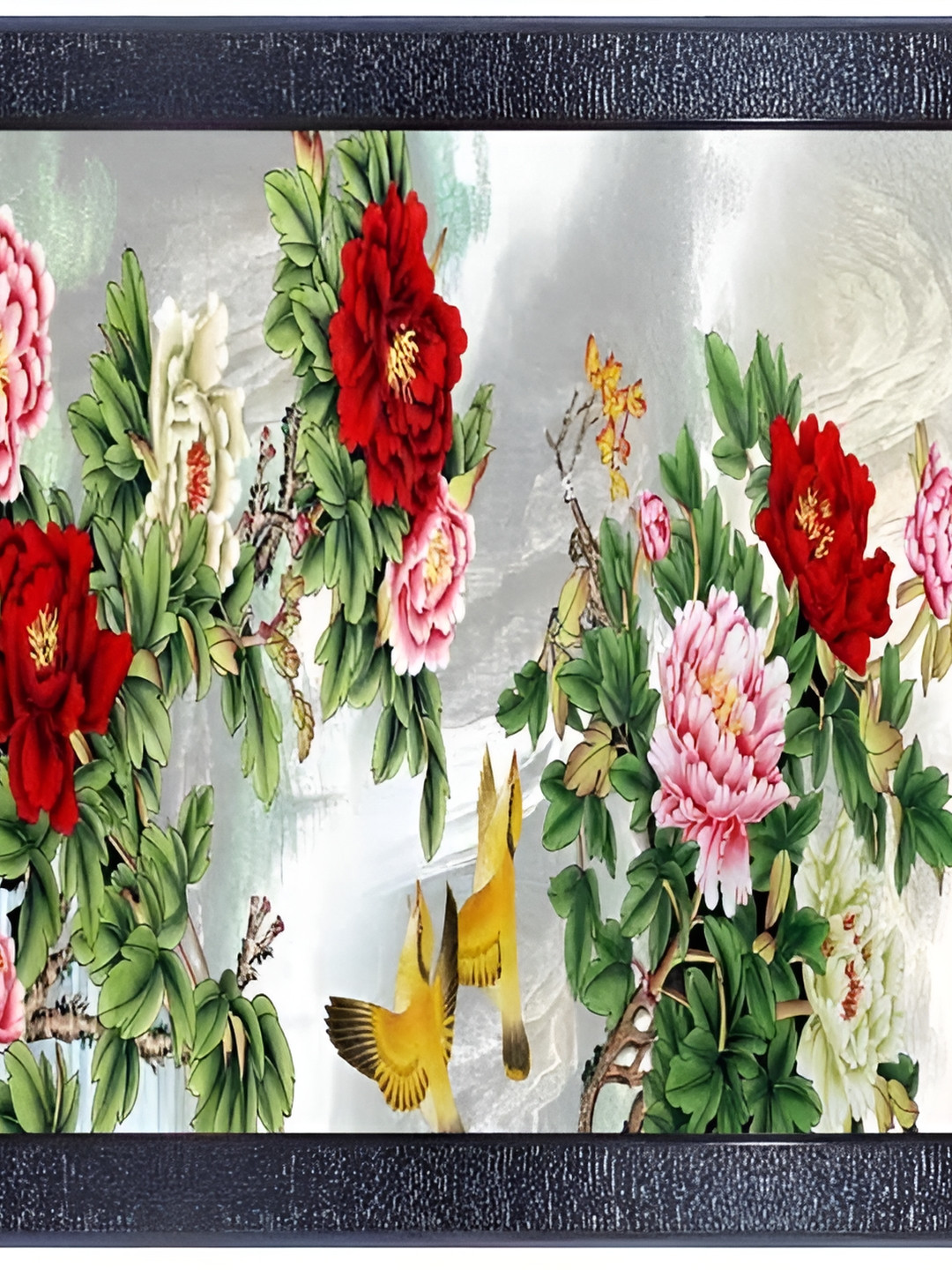 PnF Pink & Red Glass Floral and Botanical Wall Art