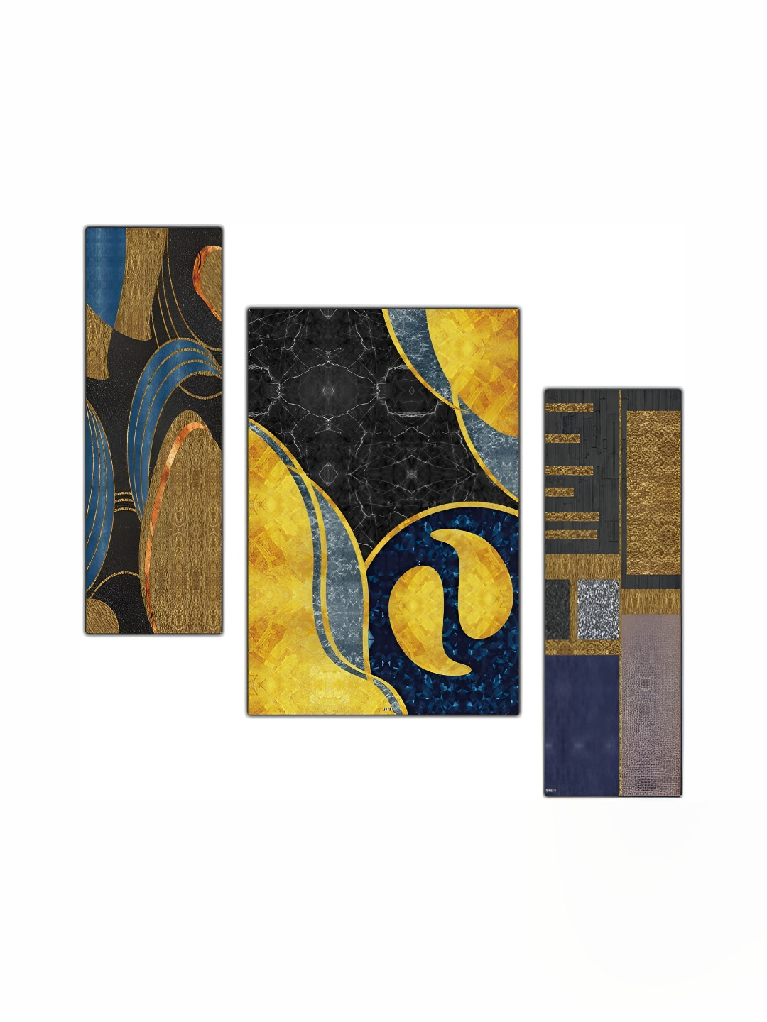PnF Yellow Wood Wall Living Room Rectangle Potrait Paintings Wall Art -12 x 8.86In