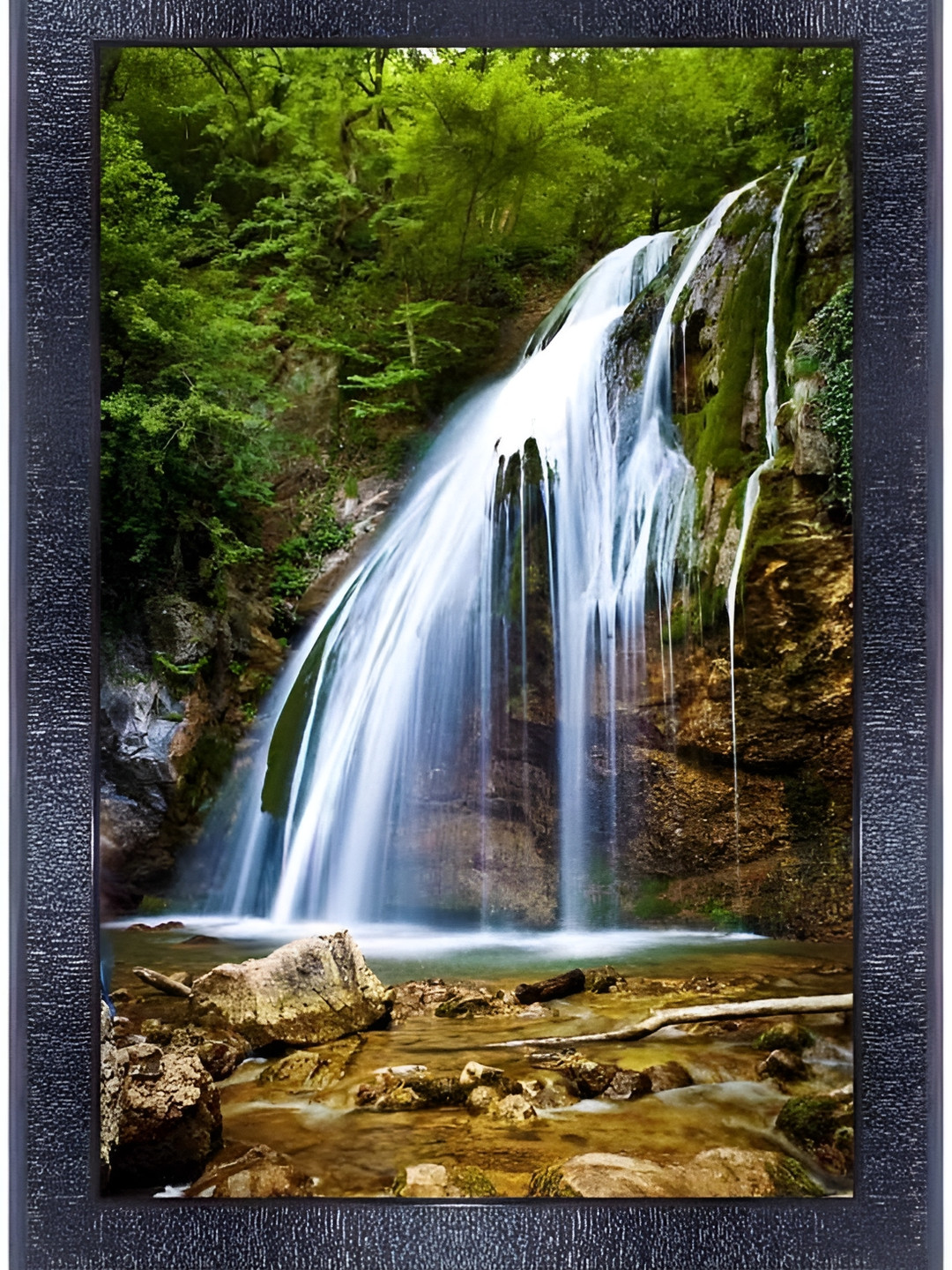 PnF Black Wood Wall Rectangle Paintings Wall Art-13.8 x 10.2In