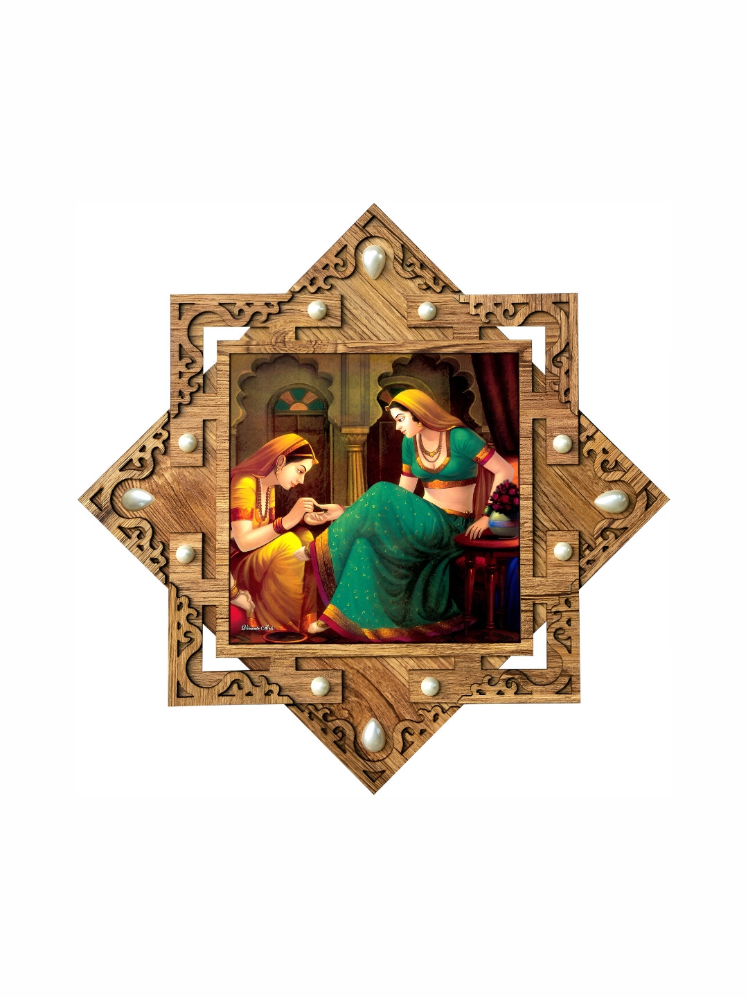 PnF Wood Wall Triangle Paintings Wall Art -16.5x16.5In