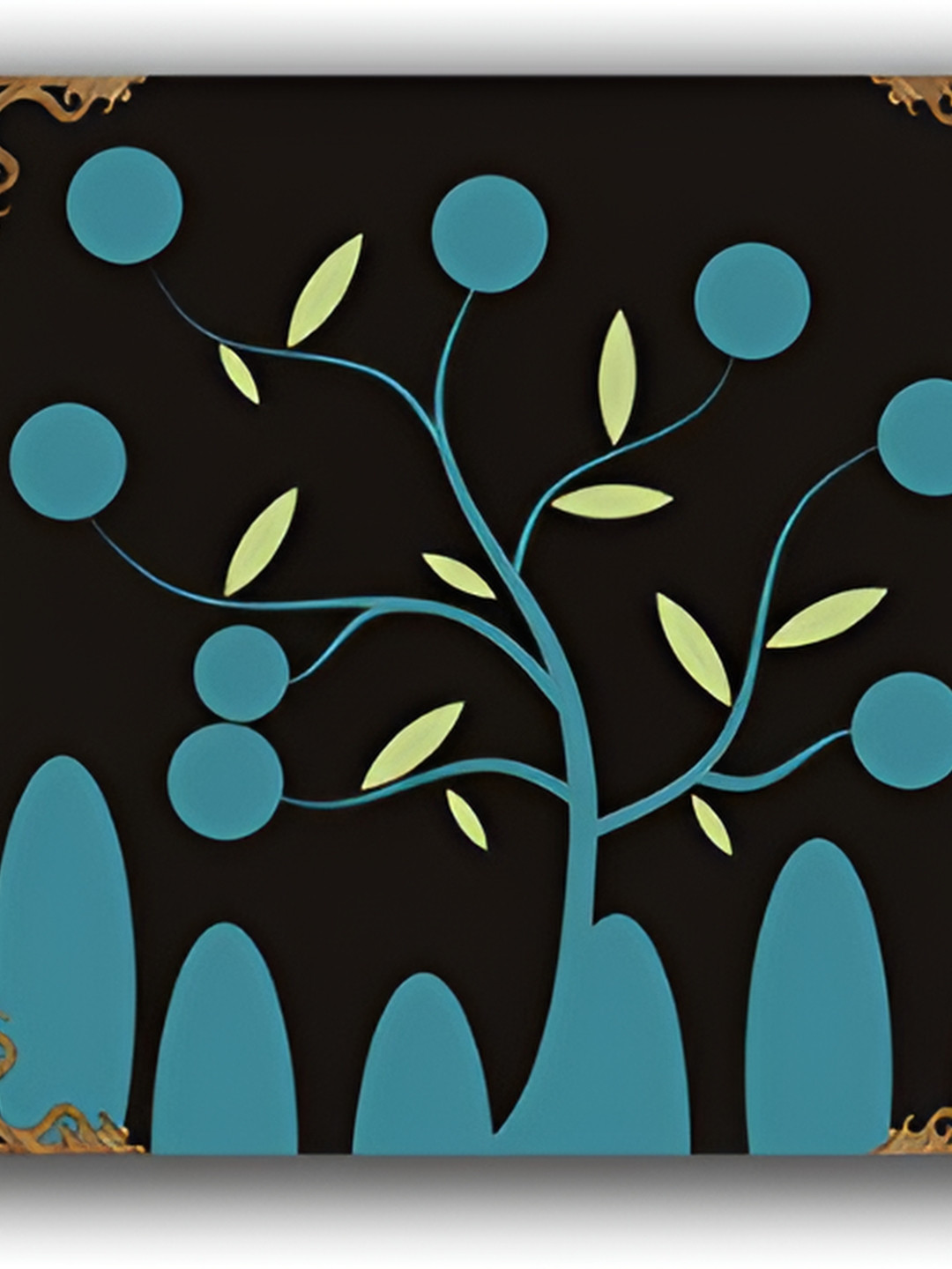 PnF Modern Wood 3 Piece Wall Square Paintings Wall Art -12 x 12In