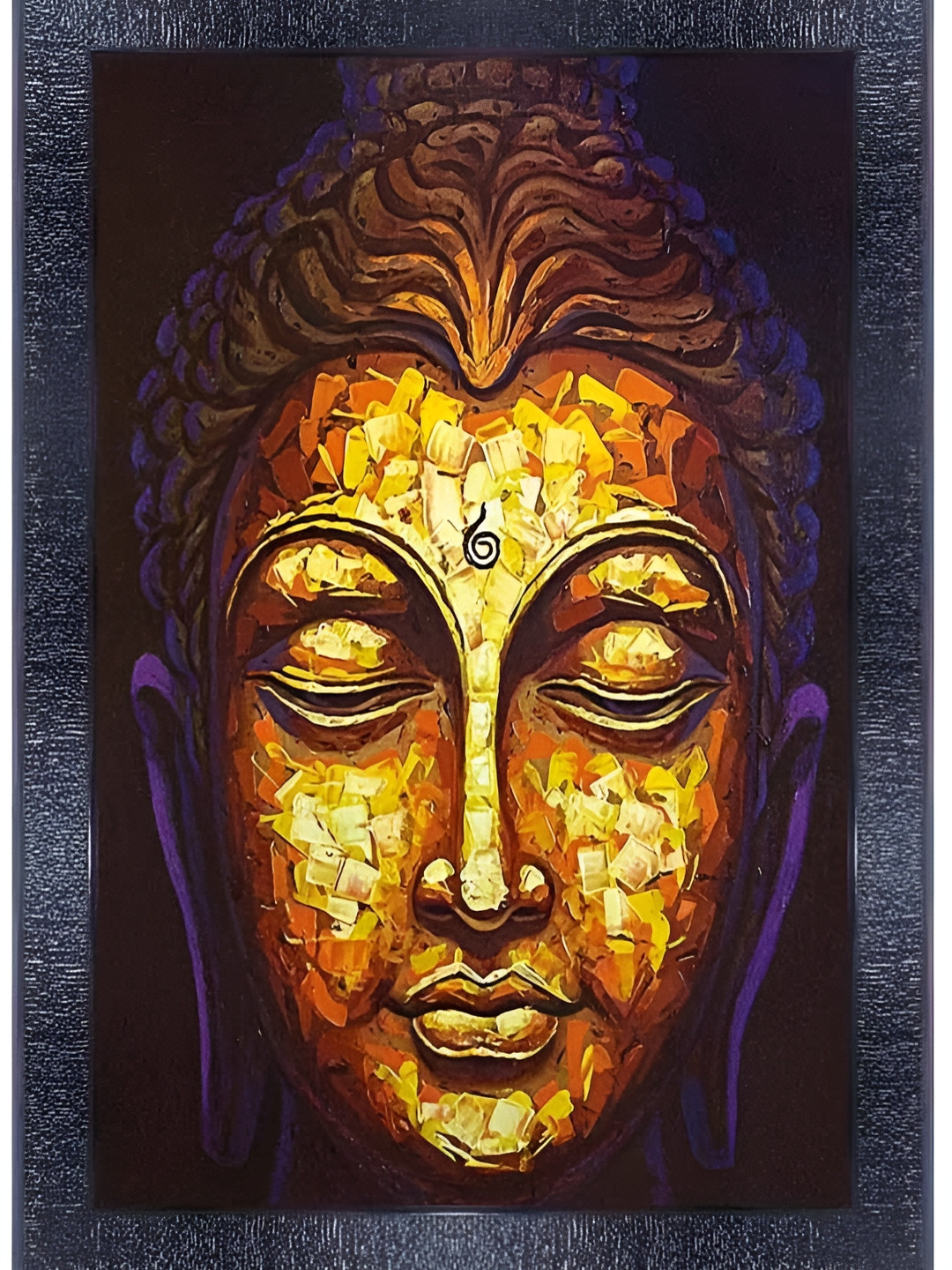 PnF Lord Buddha Wood Wall Rectangle Photographs Wall Art - 14x10In