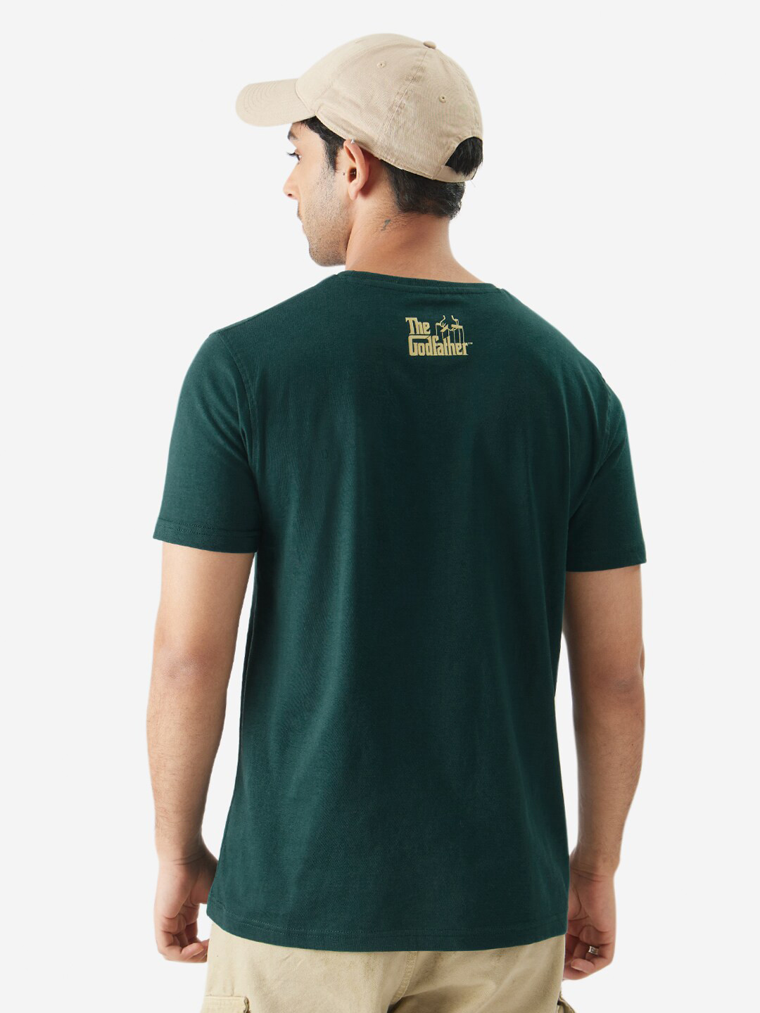 The Souled Store Official Men The Godfather: Five Families Green Regular Fit T-Shirt