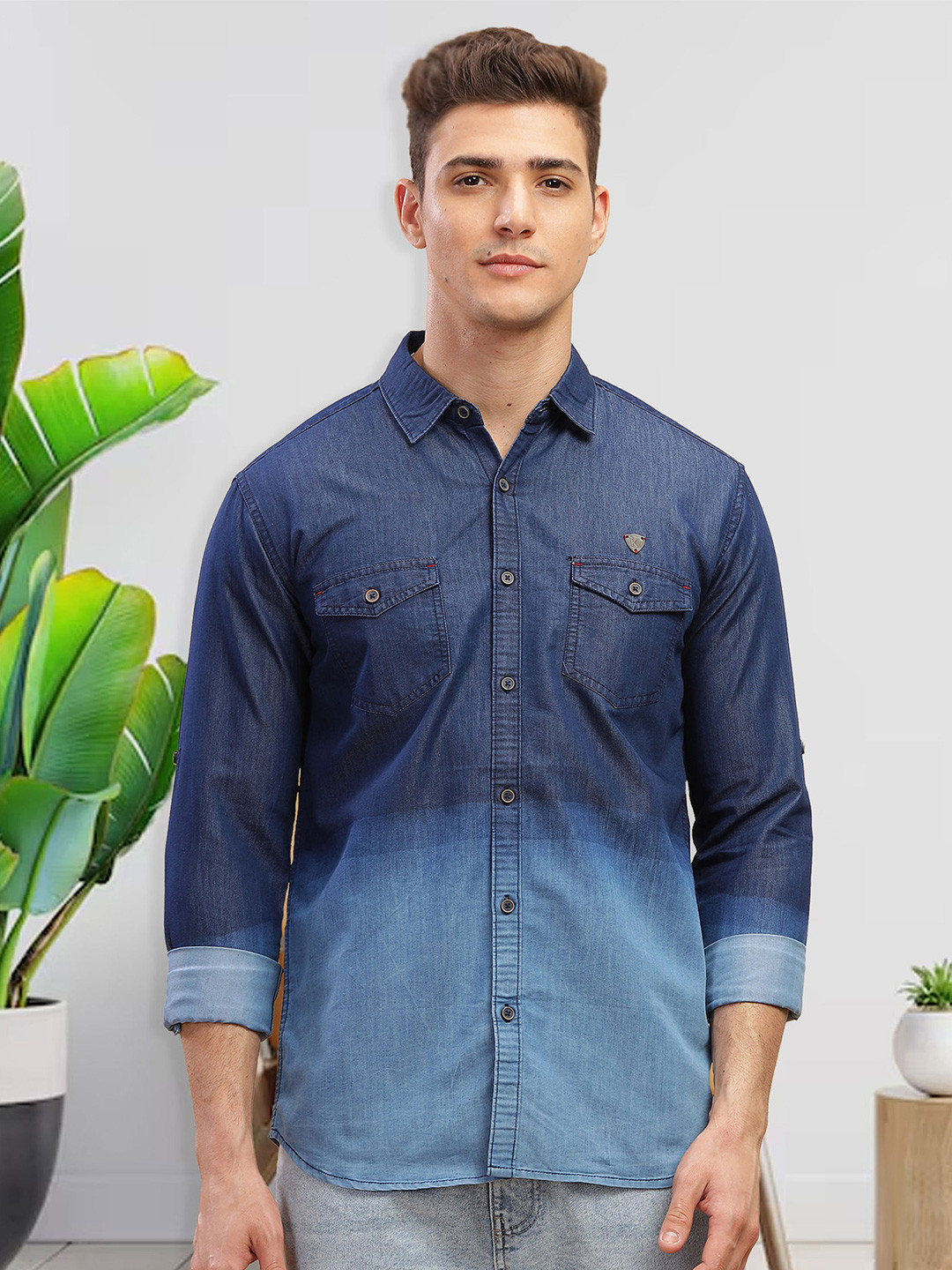 Kuons Avenue Men Double Pocket Casual Shirt