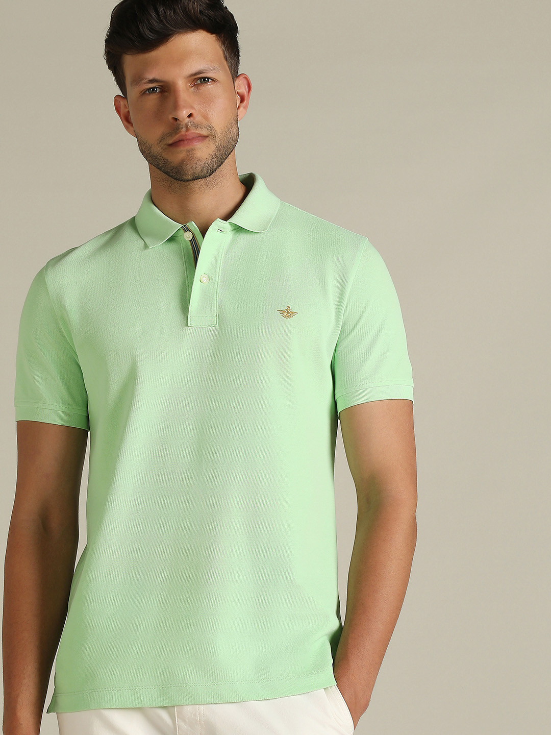 Dockers Men Solid Polo Collar Classic Fit T-Shirt