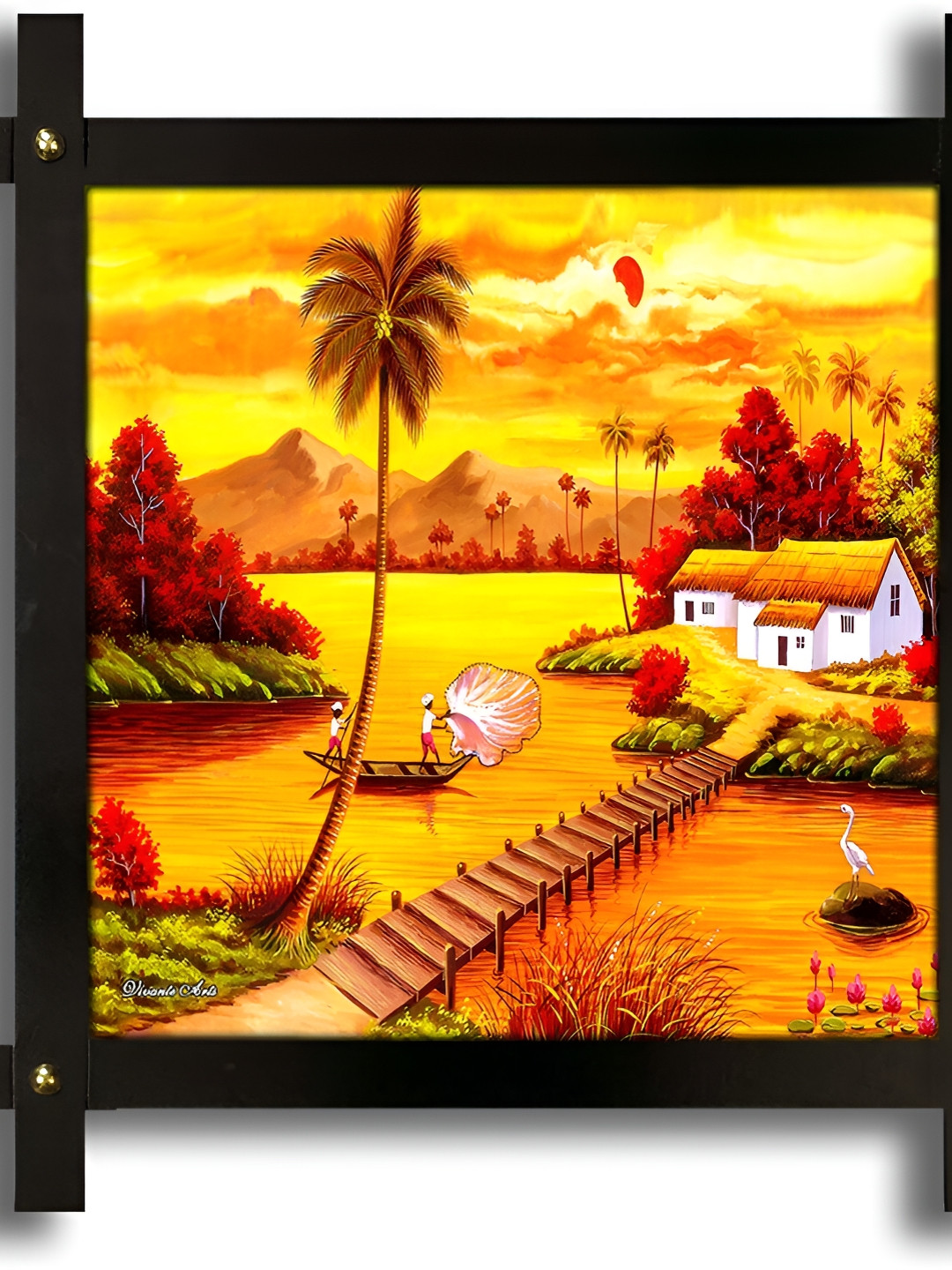 PnF Yellow & Green Wooden Other Painting Wall Art