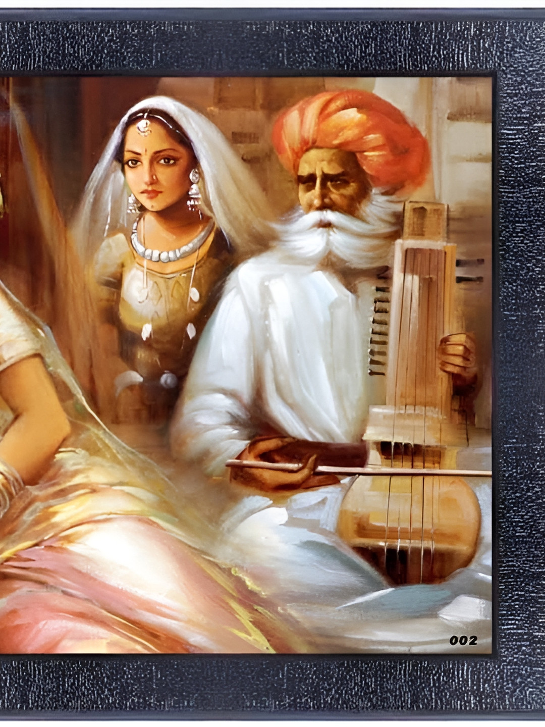 PnF Black & Brown Musicians Wooden Framed Painting Wall Art