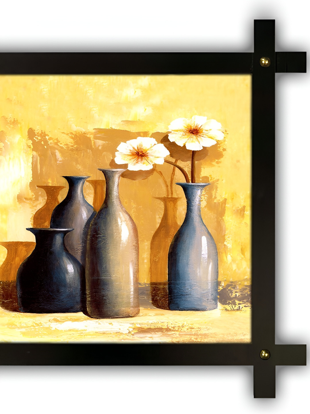PnF Yellow & White Wooden Other Painting Wall Art