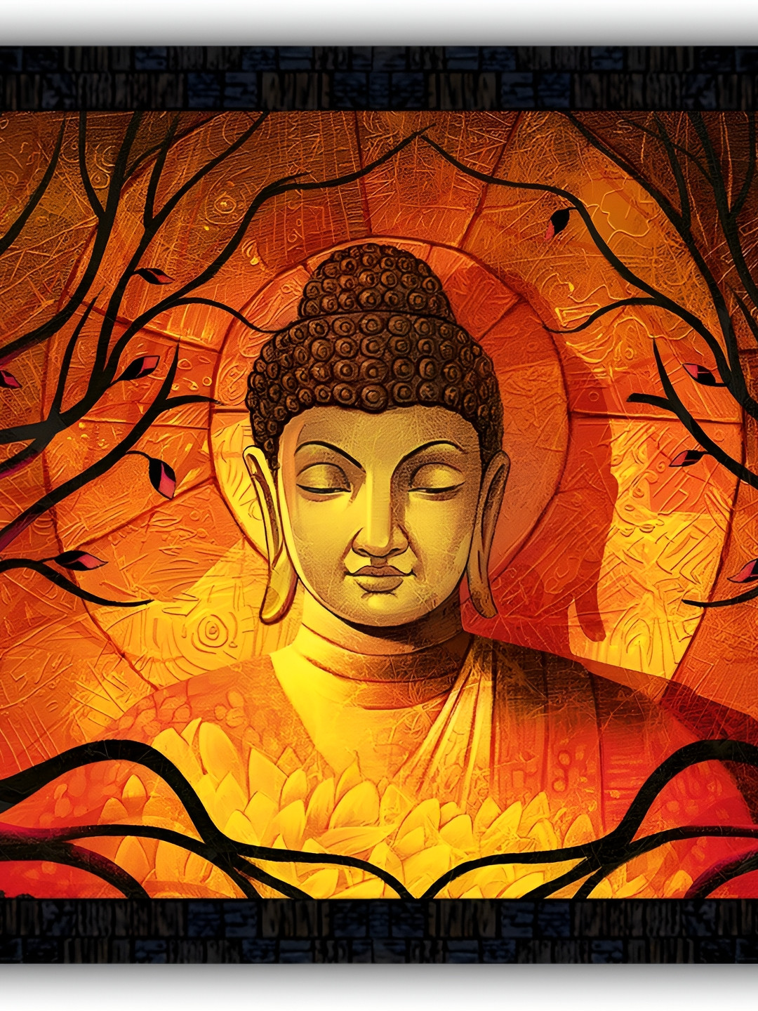 PnF Black & Orange Religious Wall Painting