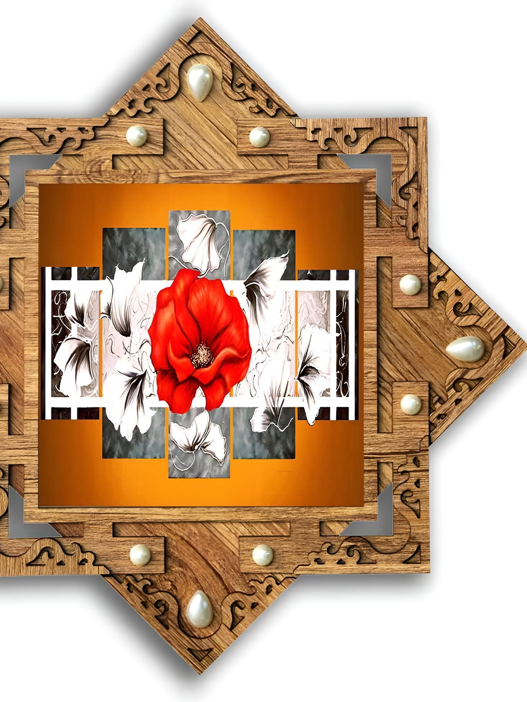 PnF Brown Paper Wall Living Room Square Potrait Paintings Wall Art -16 x 16In