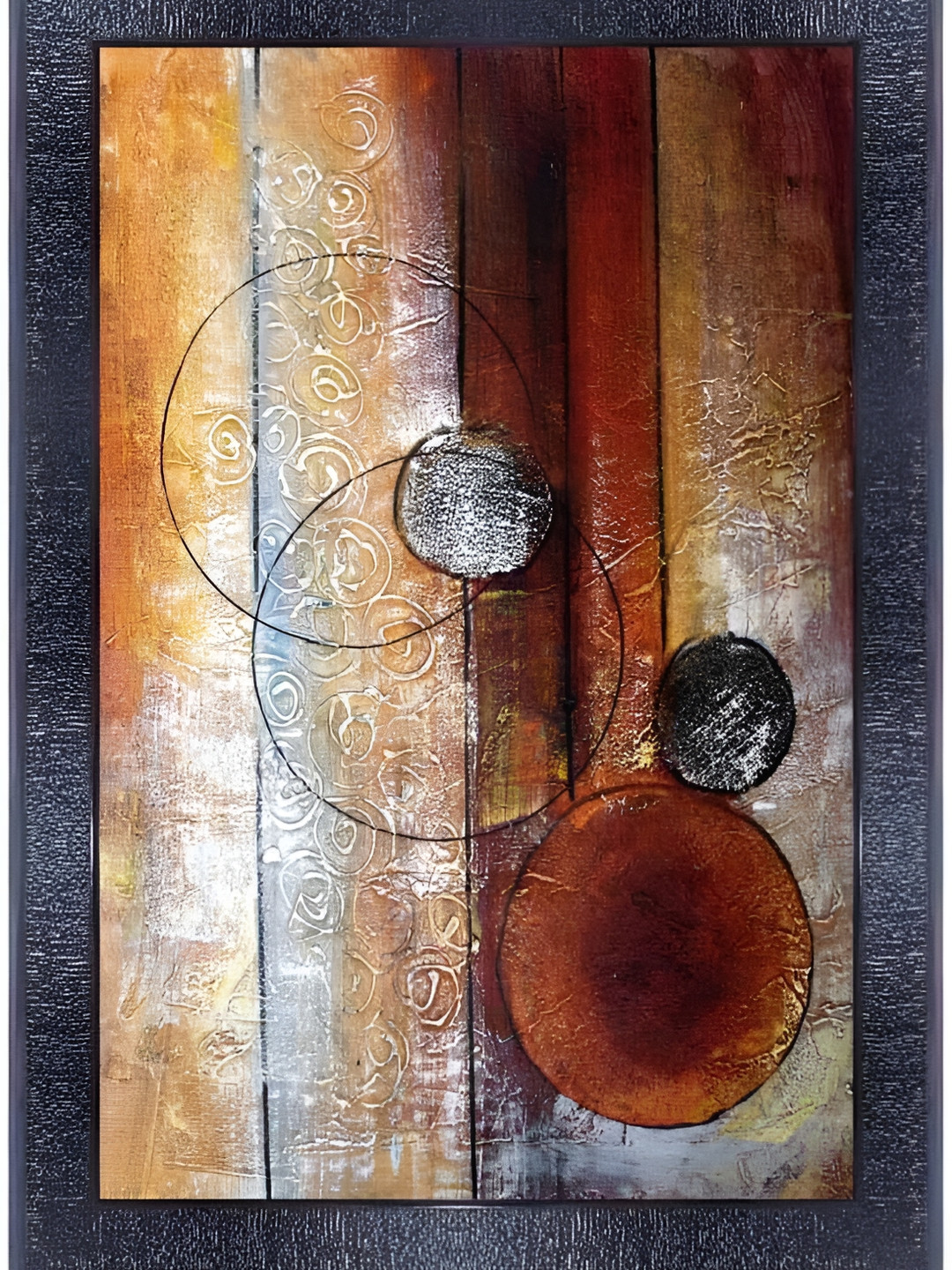 PnF Black Painting Wood Wall Rectangle Paintings Wall Art - 14 x 10 in