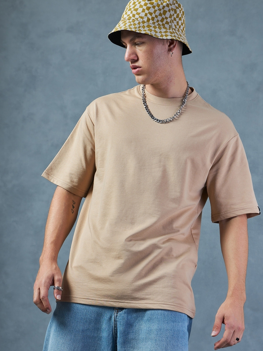 Bewakoof Heavy Duty 1.0 Drop-Shoulder Sleeves Oversized Cotton T-shirt