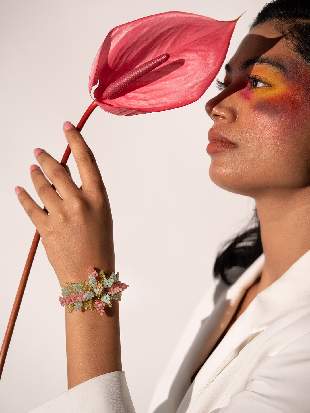 D'oro Aster Bloom Gold-Plated Charm Bracelet