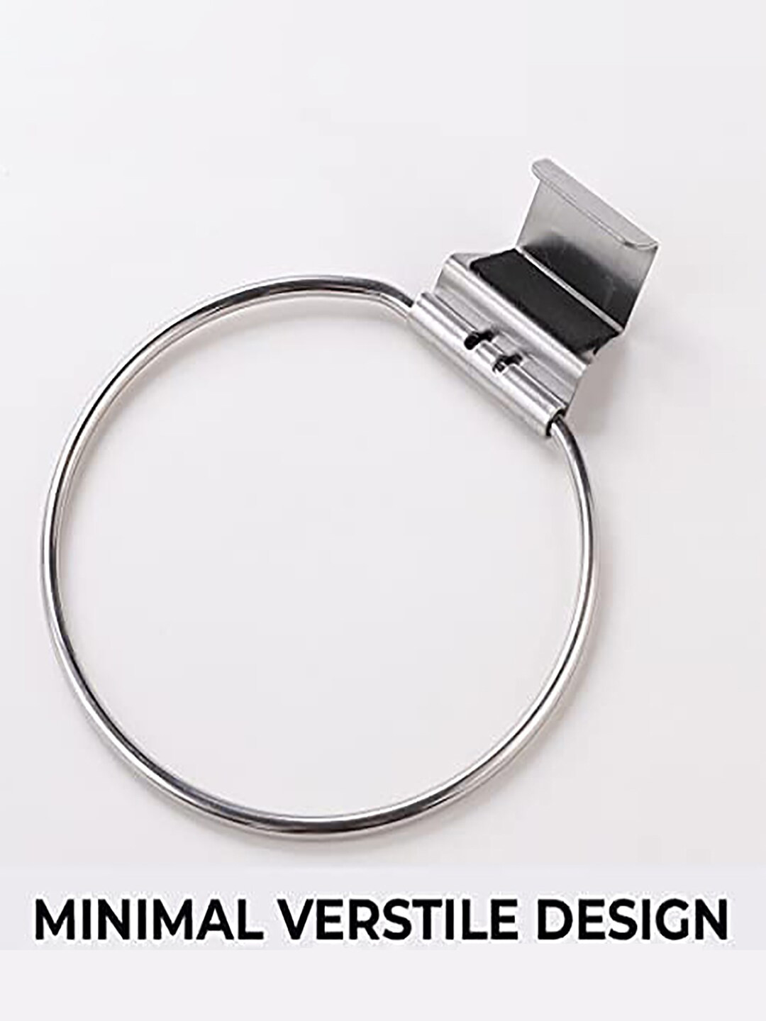 Kuber Industries Silver Stainless Steel Classic Glossy Towel Holder Bathroom Accessories