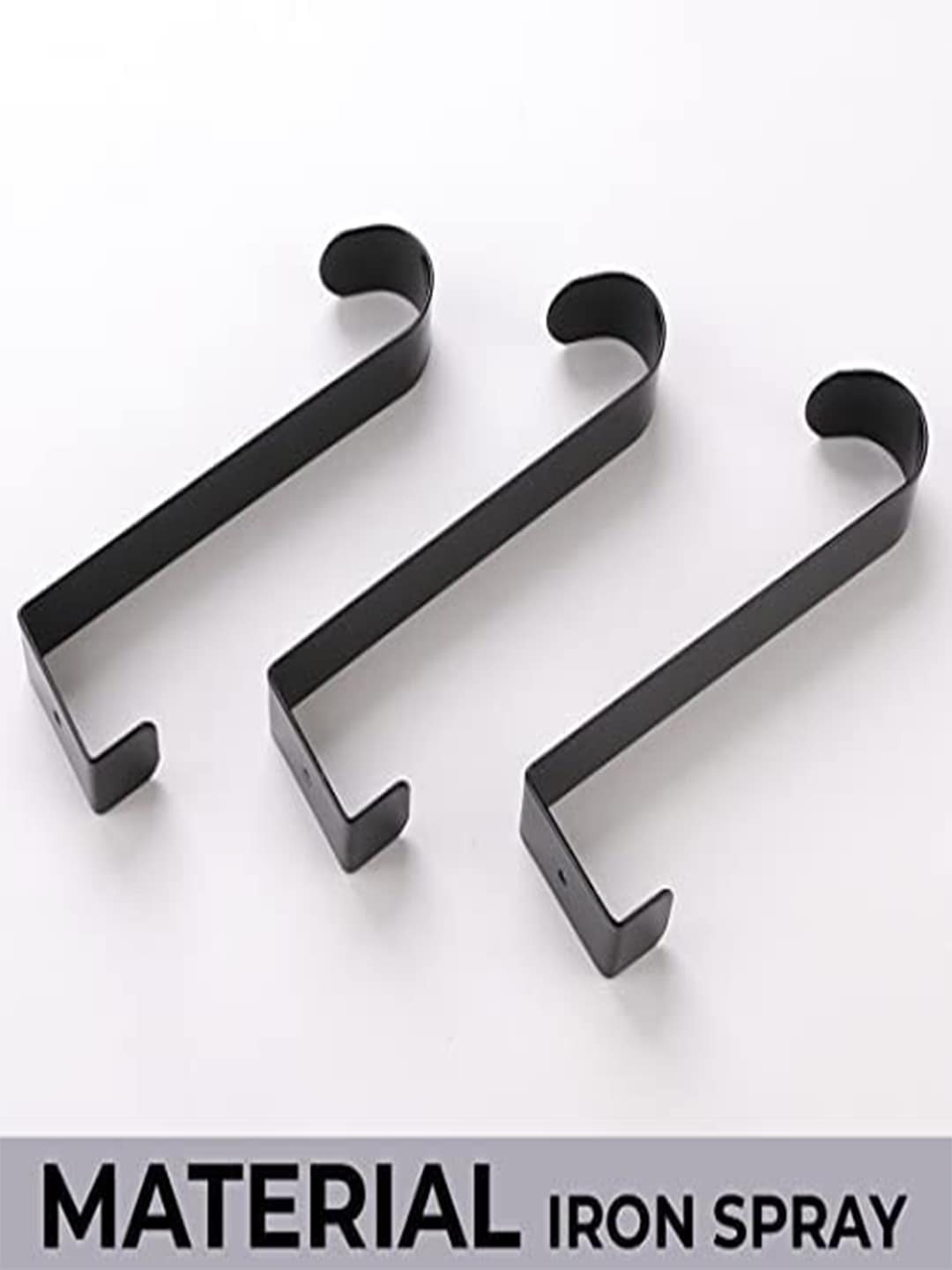 Kuber Industries Black 3 Pieces Over The Door Cloth Hanger