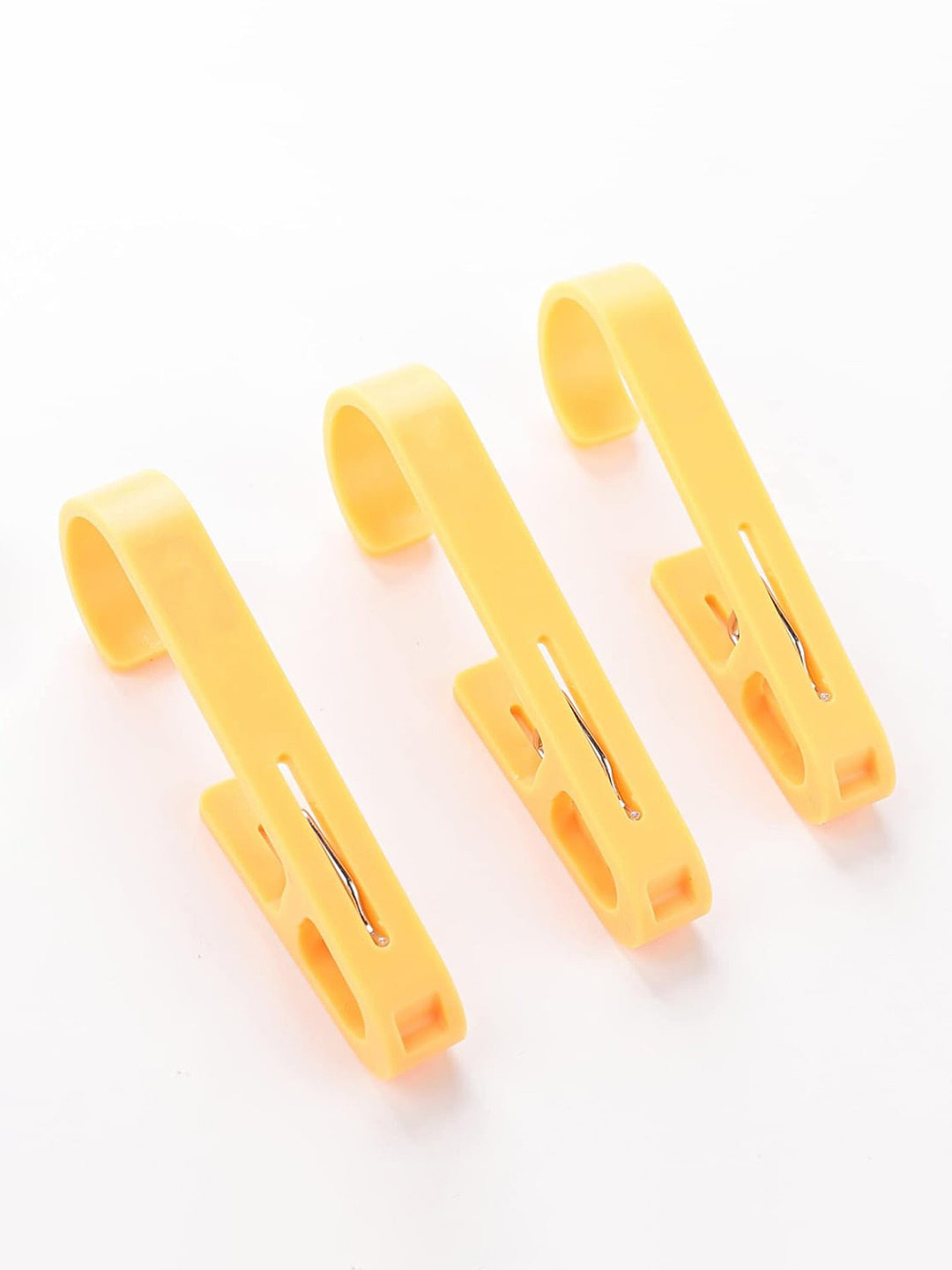 Kuber Industries Yellow 3 Pieces Easy To Use Bar Cloth Clip