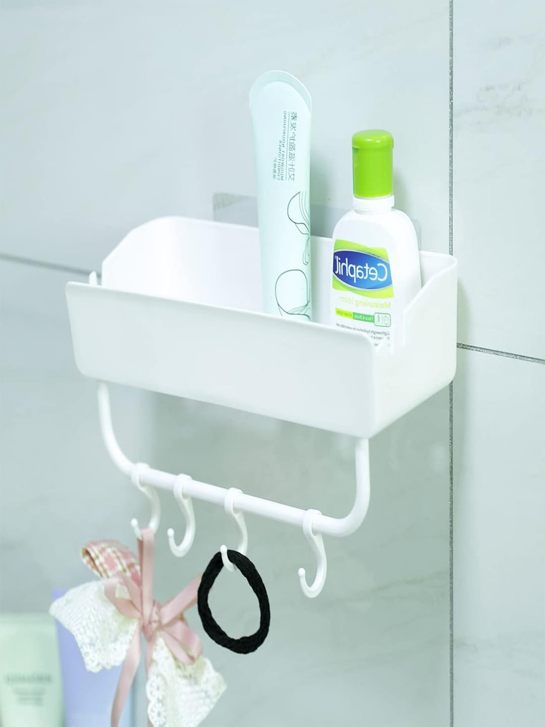Kuber Industries White Classic Bathroom Caddy