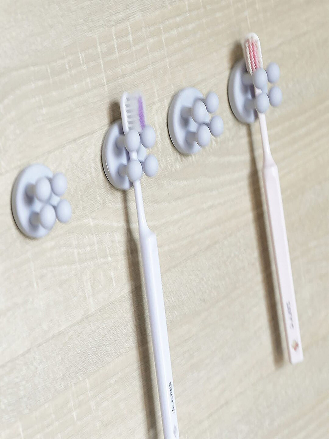 Kuber Industries Purple 4 Pieces Sticky Wall Hooks