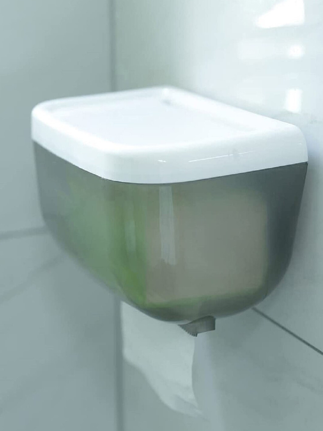 Kuber Industries White Classic Transparent Soap Dispenser Bathroom Accessories