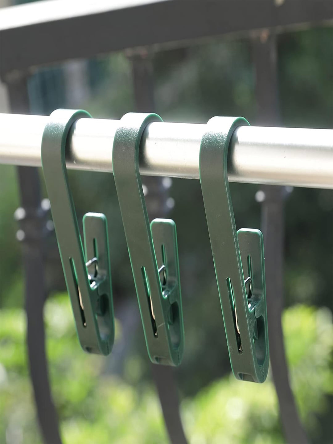 Kuber Industries Green 3 Pieces Bar Cloth Clip