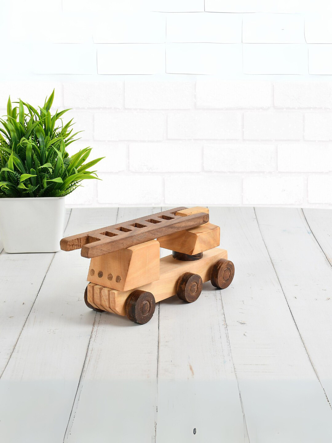 CLIO'S HERITAGE STORE  Kids Brown Fire Brigade Toy Vehicles