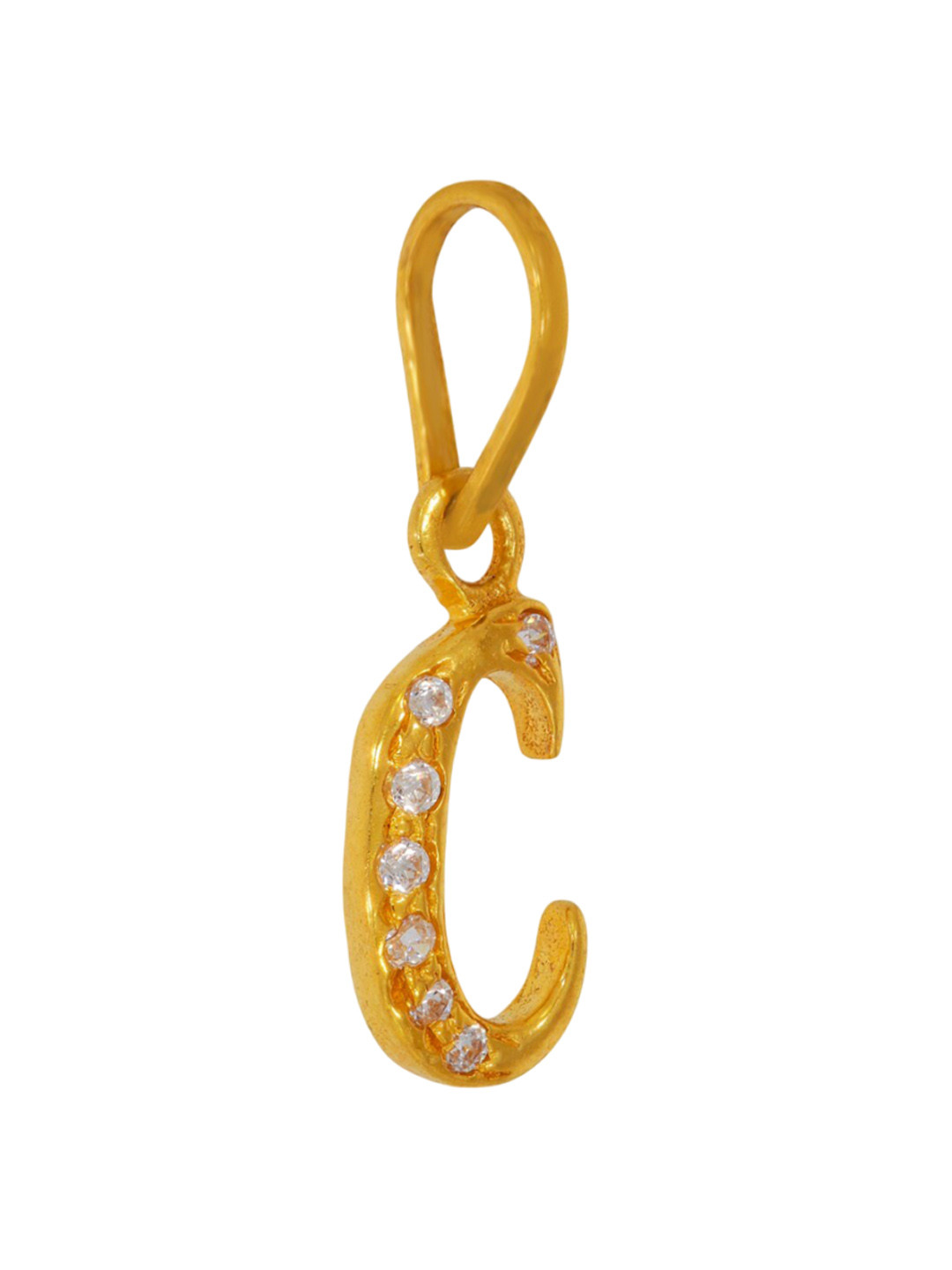 BHIMA 22K Hallmark 916 Purity Yellow Gold Alphabet C Pendant