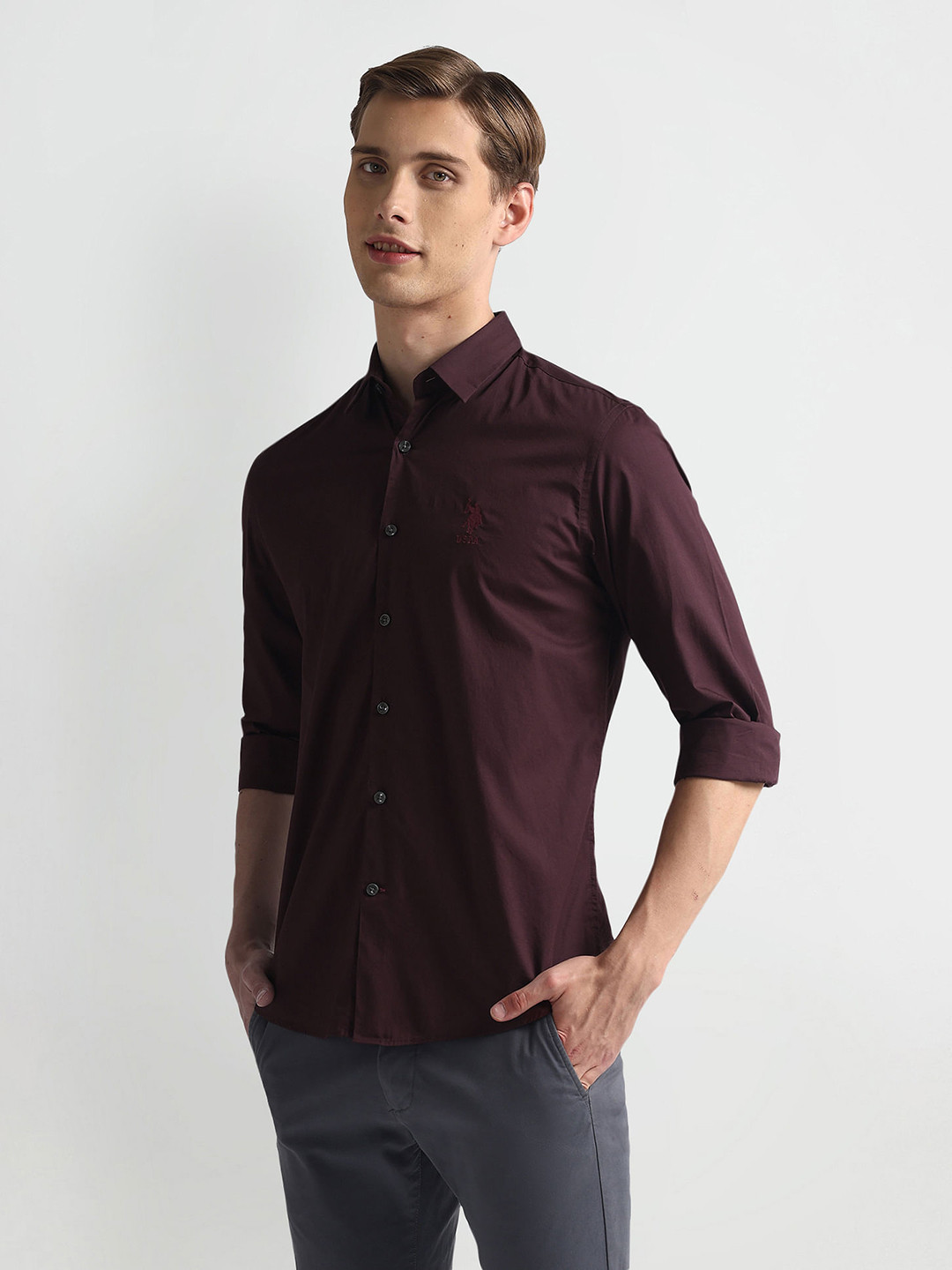 U.S. Polo Assn. Denim Co. Men Slim Fit Semiformal Shirt