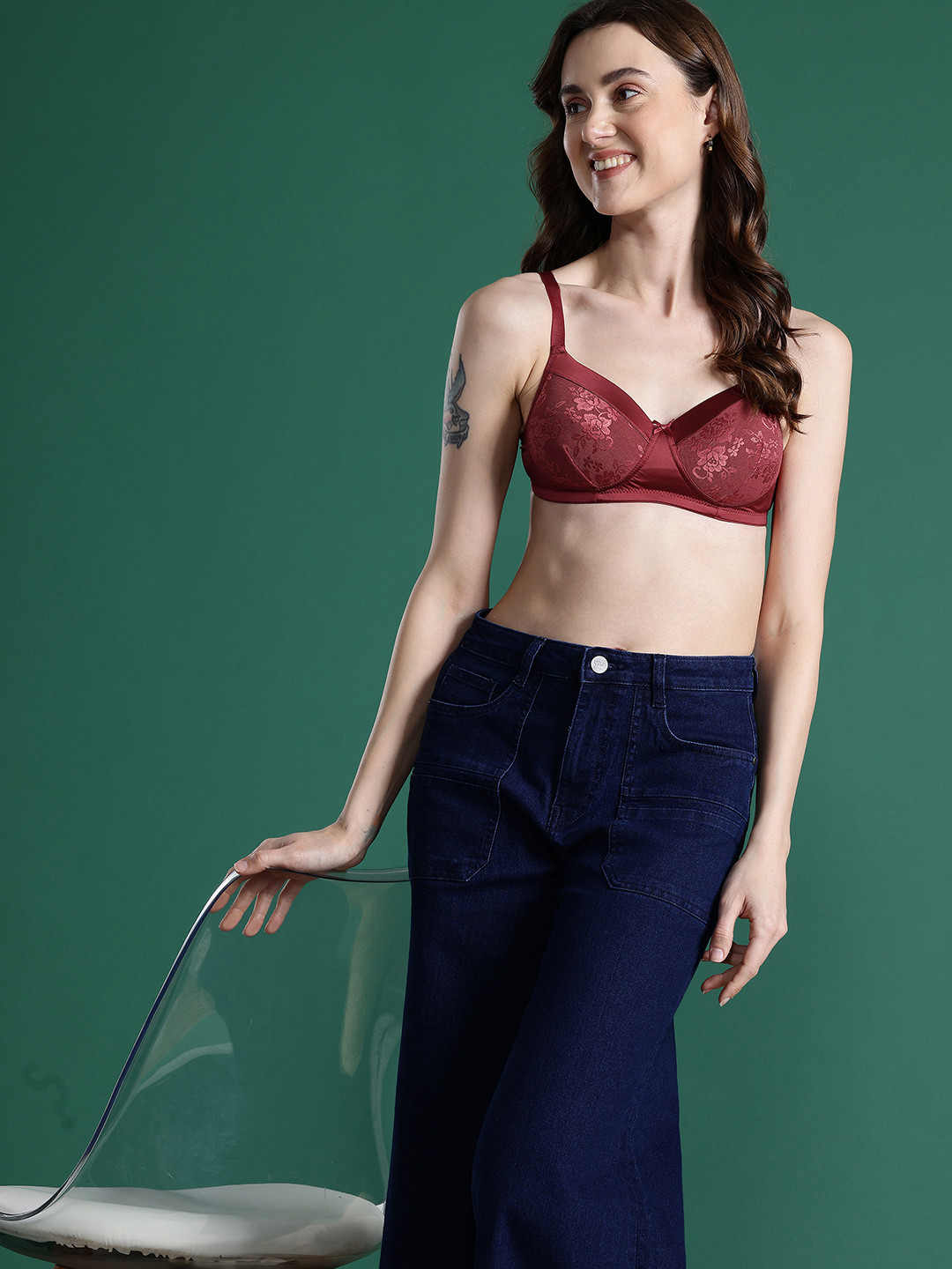 DressBerry Floral Full Coverage Lightly Padded Bra 1234