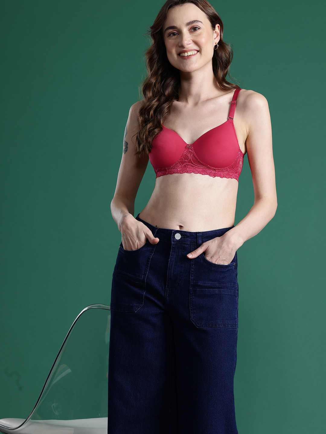 DressBerry Floral Full Coverage Lightly Padded Bra 1242