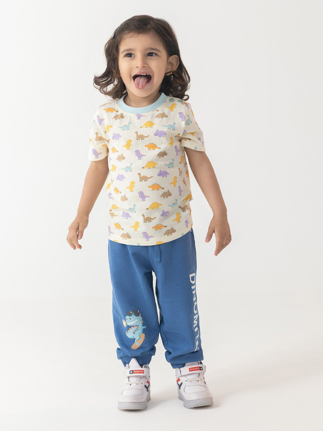 haus & kinder Boys Printed Pure Cotton T-shirt with Pyjamas