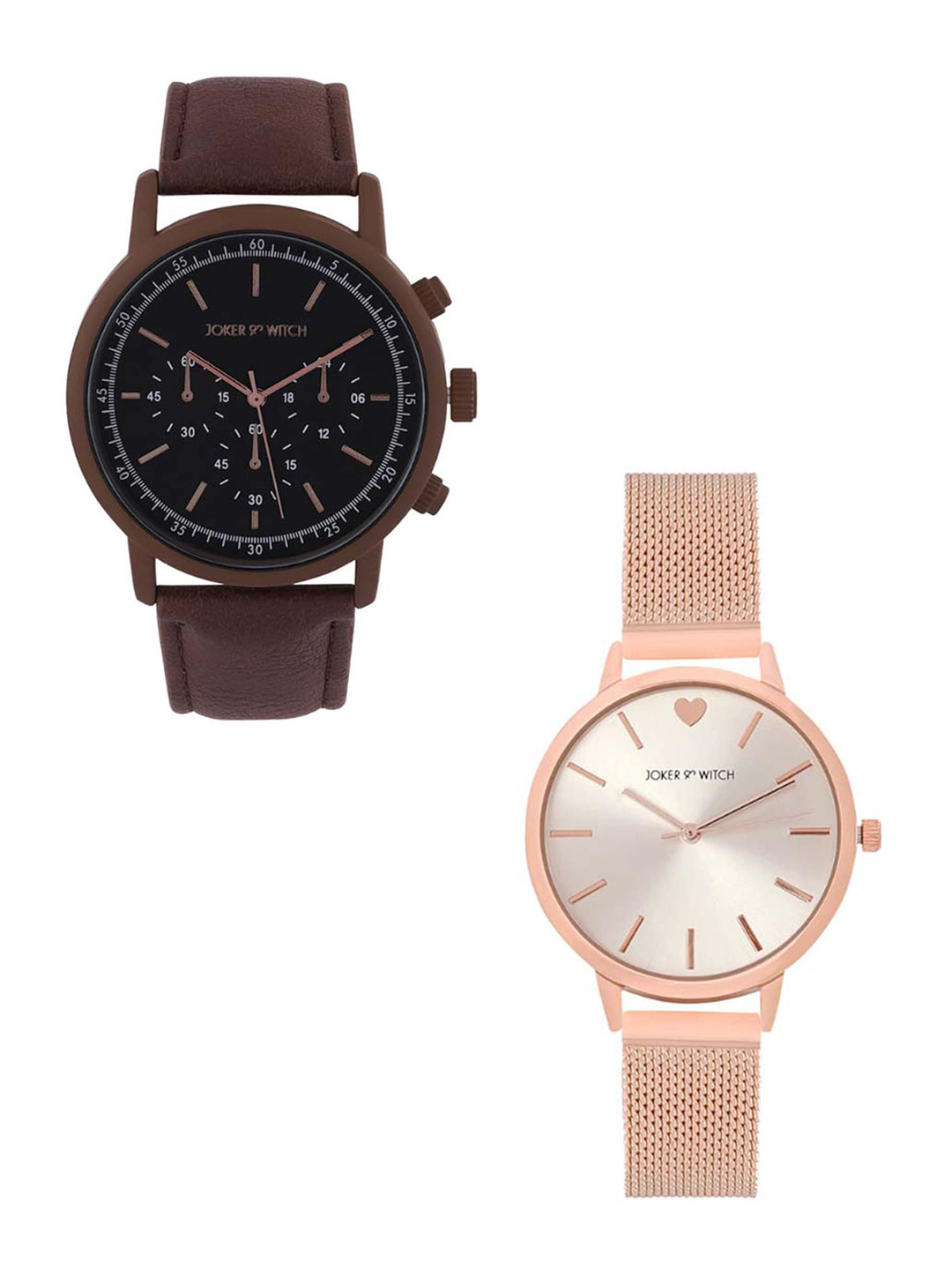 JOKER & WITCH His and Her Stainless Steel Analogue Watches Giftset JWJCW443