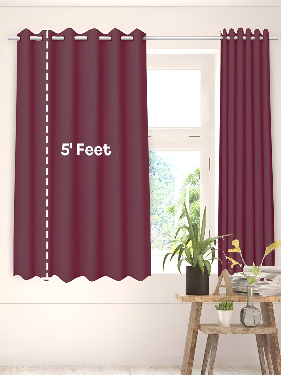 Kuber Industries Purple Eyelet Black Out Window Curtain