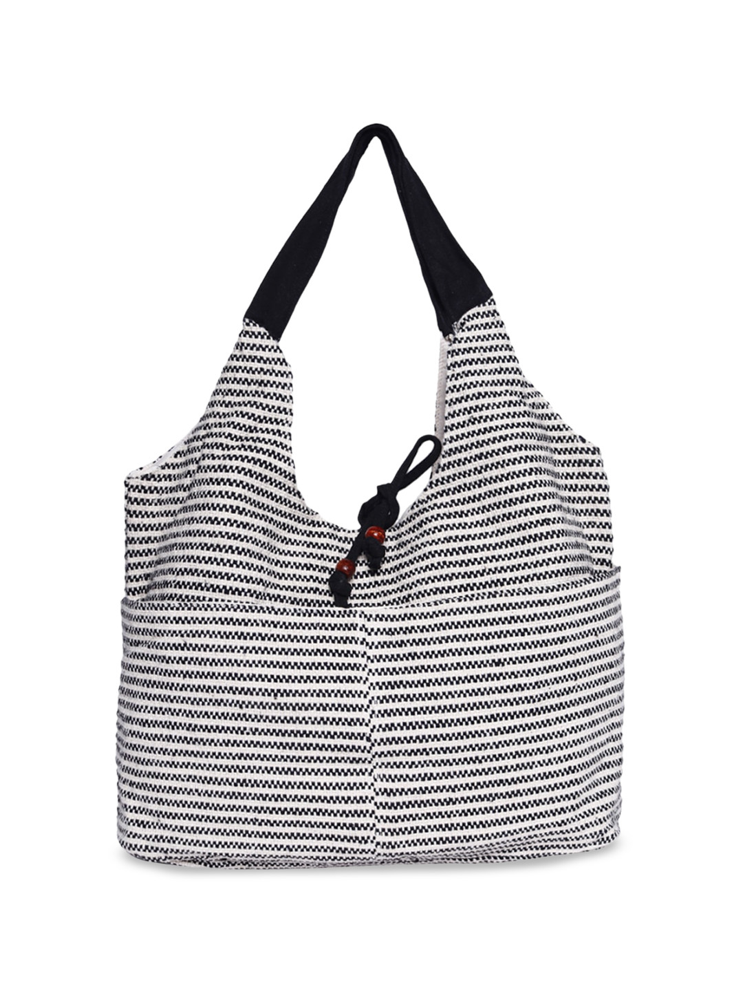 ASTRID Geometric Self Design Structured Canvas Hobo Bag