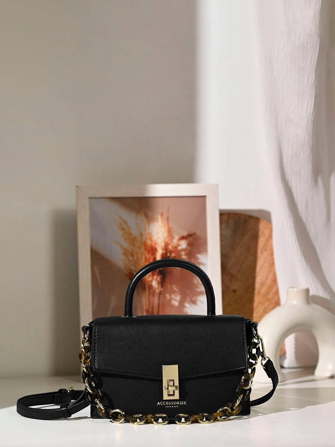 Accessorize Women Marla Croc Satchel Sling Bag